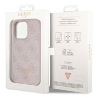 Guess Coque 4G Logo Triangle Strass Apple iPhone 15 Pro - Rose