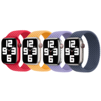 Apple 4 Pack Apple Bracelet Solo tressé Apple Watch| 38/40/41/42 mm - Taille 7 - (PRODUCT)RED / Maize / Lavender / Storm Blue
