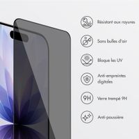 Accezz Protection d'écran en verre trempé avec filtre de confidentialité + Applicateur Apple iPhone 17