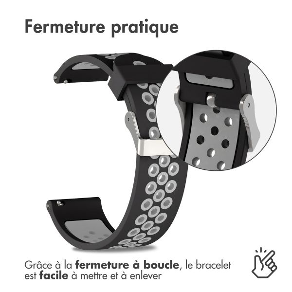 imoshion Bracelet sport silicone  - Connexion universelle 24 mm - Black / Grey