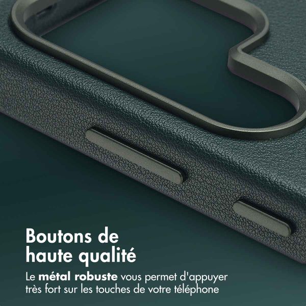 Accezz Coque arrière en cuir avec MagSafe Samsung Galaxy S25 Ultra - Cedar Green