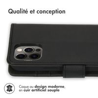 imoshion Étui de télephone portefeuille de luxe Apple iPhone 12 (Pro) - Noir