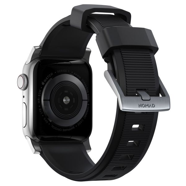 Nomad Bracelet robuste FKM Apple Watch | 44/45/46/49 mm - Argent / Noir