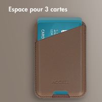 Accezz Porte-cartes en cuir magnétique - Compatible avec Apple Find My - Coffee Brown