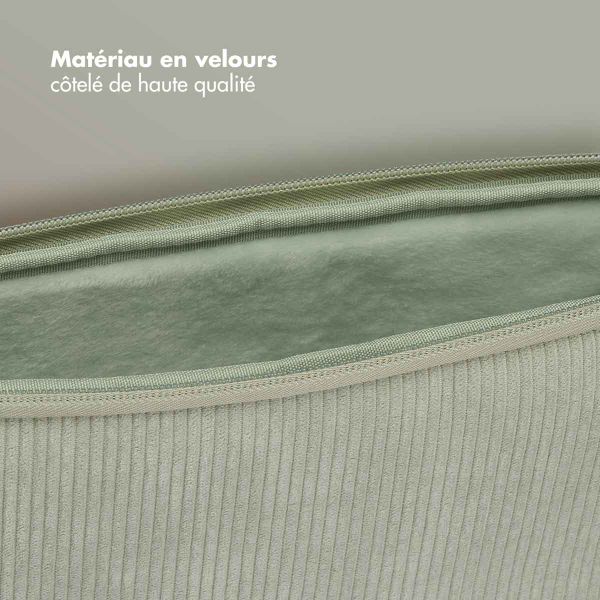Selencia Pochette ordinateur Corduroy 13-14 pouces - Pistache Cream