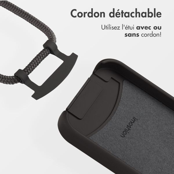 imoshion Coque arrière Color avec cordon amovible et MagSafe Apple iPhone 14 Pro - Black Coffee