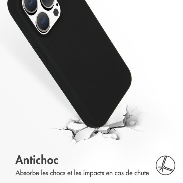 Accezz Coque Liquid Silicone avec MagSafe Apple iPhone 15 Pro - Noir