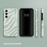 Selencia Coque arrière Vivid Samsung Galaxy A35 - Colorful Zebra Sage Green
