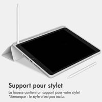 Accezz Coque tablette portefeuille Smart Silicone Apple iPad 9 (2021) 10.2 pouces / iPad 8 (2020) 10.2 pouces / iPad 7 (2019) 10.2 pouces - Gris
