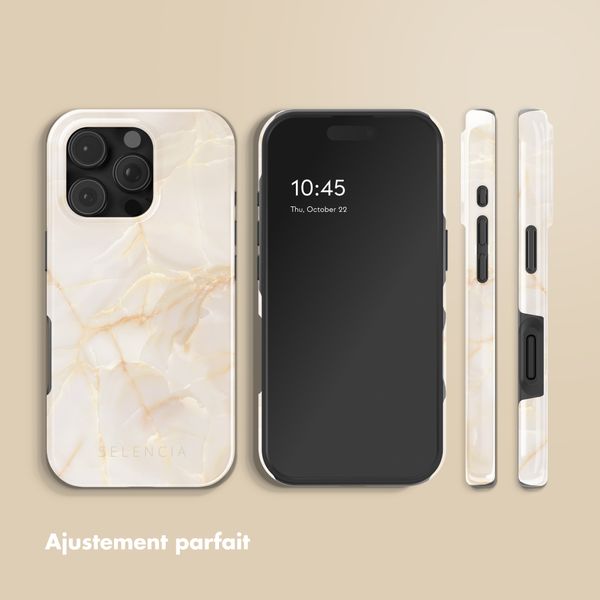 Selencia Coque arrière Vivid avec MagSafe Apple iPhone 16 Pro - Golden Beige Marble