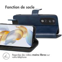 imoshion Étui de télephone portefeuille de luxe Honor 90 - Bleu foncé