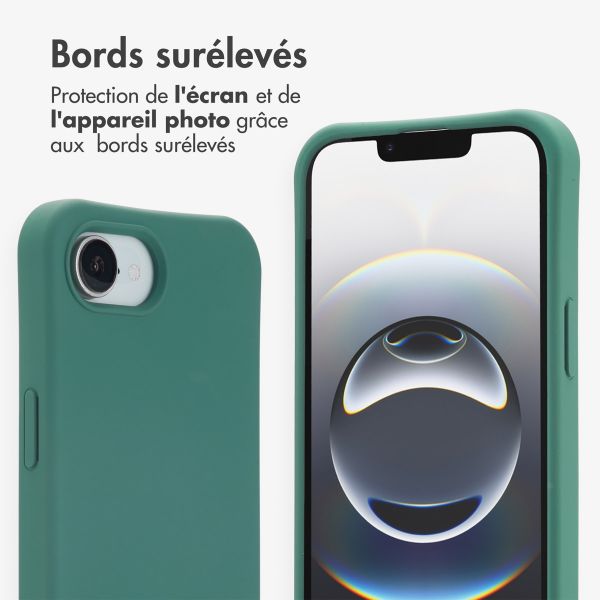 imoshion Coque arrière Color avec cordon amovible et MagSafe Apple iPhone 17e / 16e - Vert foncé