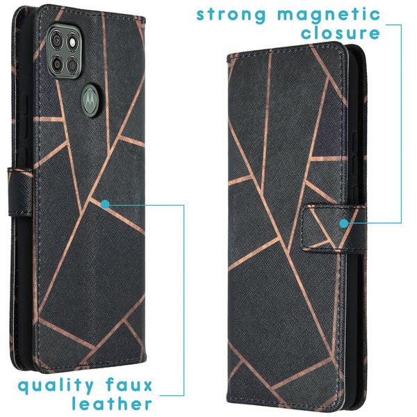 imoshion Design Softcase Bookcase Motorola Moto G9 Power - Black Graphic