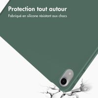 Accezz Coque tablette portefeuille Smart Silicone Apple iPad Air 11 pouces (2026) M4 / (2025) M3 / (2024) M2 / Air 5 (2022) / Air 4 (2020) - Vert foncé