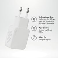 Accezz Chargeur GaN Ultra Slim - USB-C - 20 W - Blanc