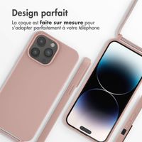 imoshion Coque en silicone avec cordon Apple iPhone 14 Pro Max - Sand Pink