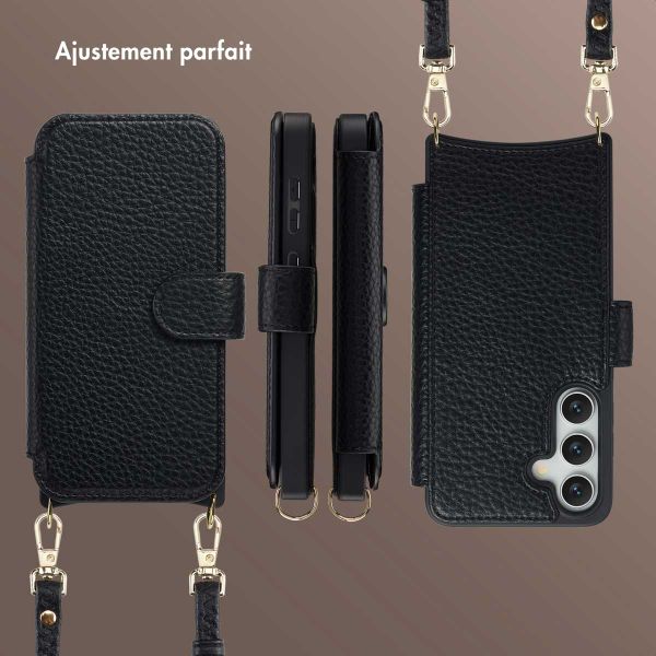 Selencia Étui Riva avec MagSafe et cordon de téléphone Samsung Galaxy S25 / S24 - Noir