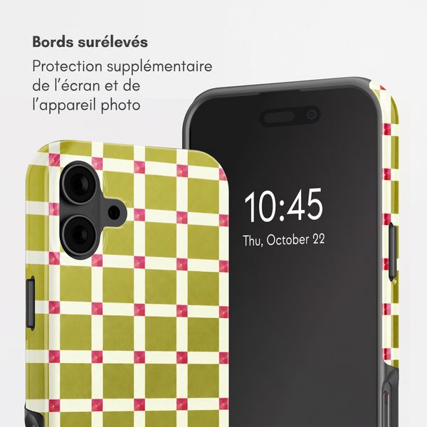Selencia Coque arrière Vivid avec MagSafe Apple iPhone 16 - Check This Olive