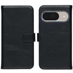 Selencia Étui portefeuille en cuir véritable Google Pixel 10 / 10 Pro - Noir