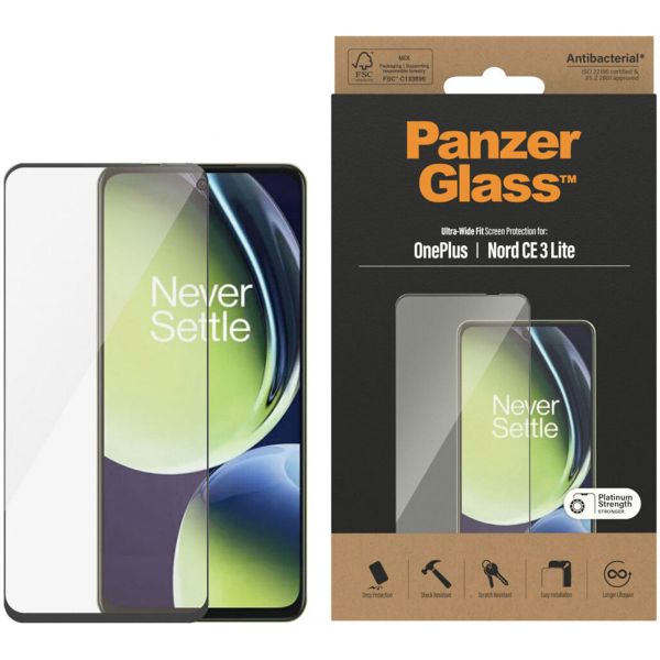 PanzerGlass Protection d'écran Ultra-Wide Fit Anti-bactérienne OnePlus Nord CE 3 Lite (5G)