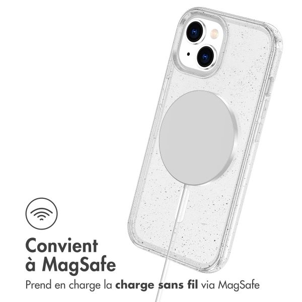 imoshion Coque Pailletée avec MagSafe Apple iPhone 15 - Paillettes Transparent