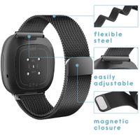 imoshion Bracelet magnétique milanais Fitbit Versa 4/ 3 / Sense (2) - Noir