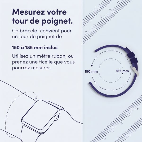 imoshion Bracelet Sport⁺ en silicone Apple Watch | 44/45/46/49 mm - Taille S/M - Blue & Black