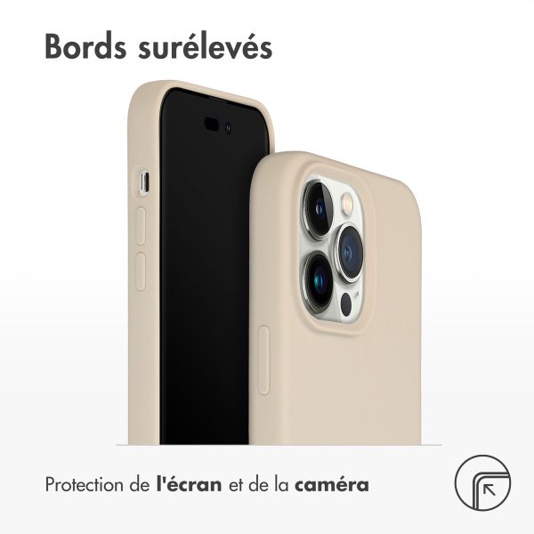 Accezz Coque Liquid Silicone Apple iPhone 14 Pro Max - Stone
