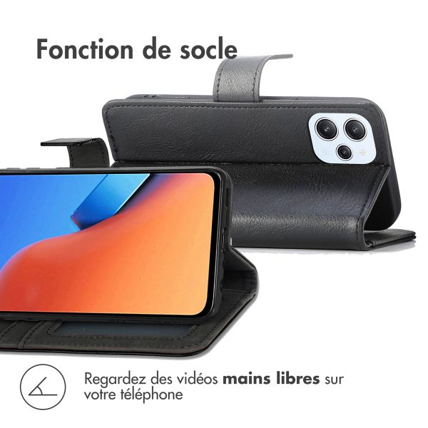 imoshion Étui de télephone portefeuille de luxe Xiaomi Redmi 12 - Noir