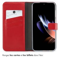 Selencia Étui portefeuille en cuir véritable Samsung Galaxy A36 / A56 - Rouge
