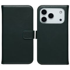 Selencia Étui portefeuille en cuir véritable Apple iPhone 17 Pro - Vert