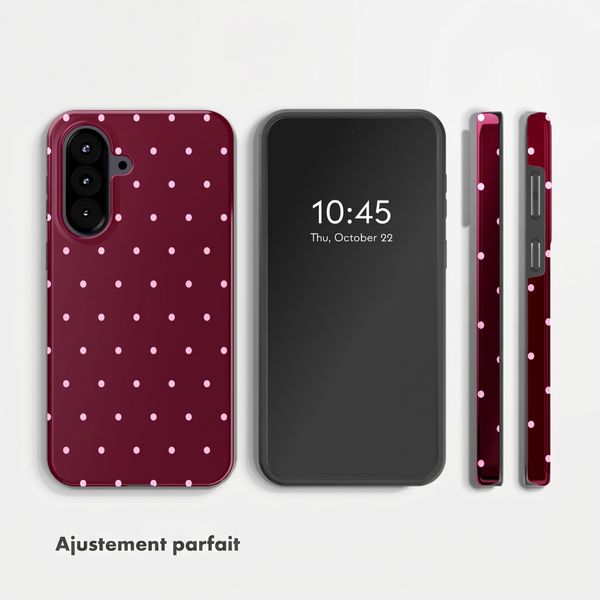 Selencia Coque arrière Vivid Samsung Galaxy A57 (5G) - Happy Dots Burgundy