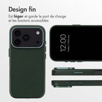 Accezz Coque arrière en cuir avec MagSafe Apple iPhone 18 Pro Max / 17 Pro Max - Cedar Green