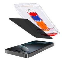 Accezz Protection d'écran en verre trempé avec filtre de confidentialité + Applicateur Apple iPhone 16 Pro