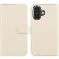 Selencia Étui portefeuille en cuir véritable Apple iPhone 16 - Greige