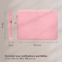 Selencia Pochette ordinateur Corduroy 15-16 pouces - Soft Blush