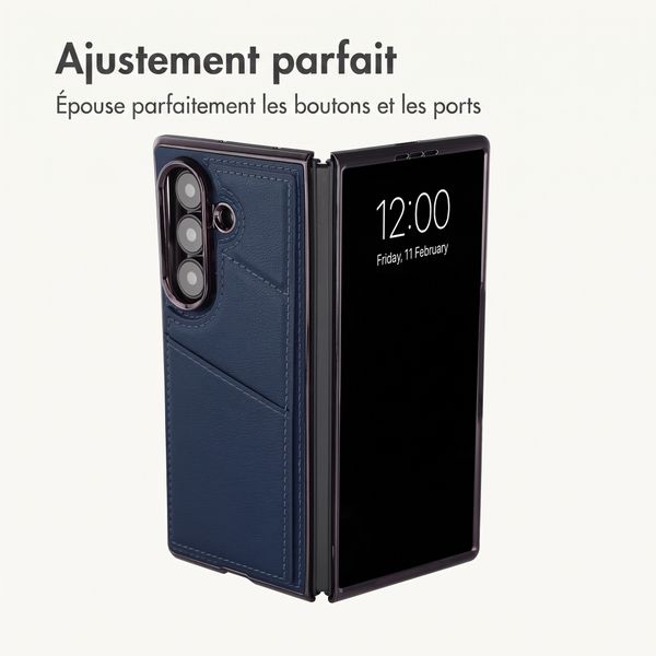 imoshion Étui arrière MagSafe en cuir synthétique avec porte-cartes Samsung Galaxy Z Fold 8 Ultra - Bleu foncé