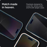 Spigen Protection d'écran en verre trempé GLAStR Privacy Applicator - lot de 2 Apple iPhone 14 Pro