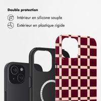 Selencia Coque arrière Vivid avec MagSafe Apple iPhone 15 - Check This Burgundy