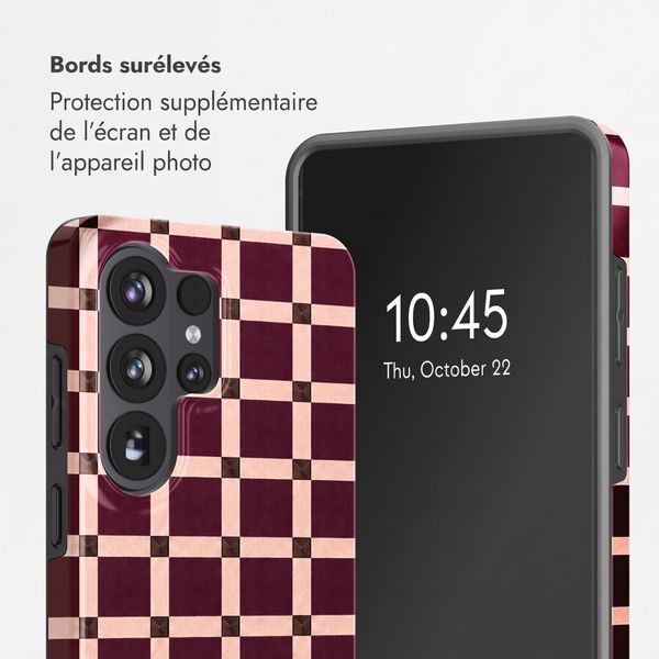 Selencia Coque arrière Vivid avec MagSafe Samsung Galaxy S26 Ultra - Check This Burgundy