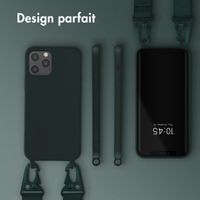 Selencia Coque silicone avec cordon amovible Apple iPhone 12 (Pro) - Vert foncé