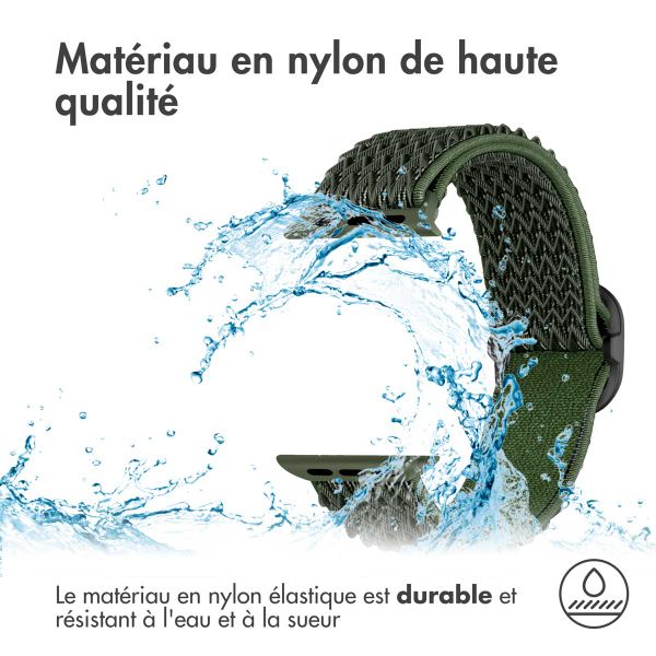 imoshion Bracelet en nylon élastique Apple Watch | 38/40/41/42 mm - Vert foncé