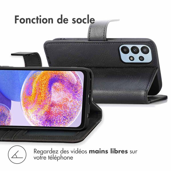 imoshion Étui de télephone portefeuille de luxe Samsung Galaxy A23 (5G) - Noir