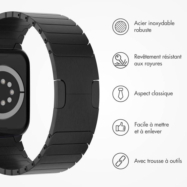 Selencia Bracelet à maillons en acier Apple Watch | 38/40/41/42 mm - Noir