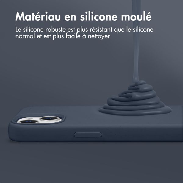 Accezz Coque Liquid Silicone Apple iPhone 14 / 13 - Bleu foncé