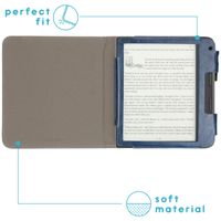 imoshion Étui de liseuse portefeuille en cuir végan Tolino Vision 6 - Bleu foncé