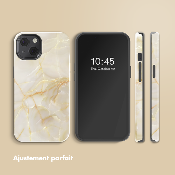 Selencia Coque arrière Vivid Apple iPhone 13 - Golden Beige Marble
