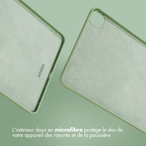 Accezz Coque Liquid Silicone avec porte-stylet Apple iPad Pro 11 (2022 / 2021 / 2020 / 2018) - Vert clair