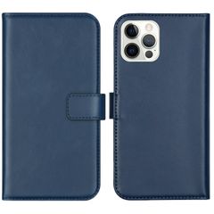 Selencia Étui portefeuille en cuir véritable Apple iPhone 12 (Pro) - Bleu