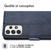 imoshion Étui de télephone portefeuille de luxe Samsung Galaxy A53 - Bleu foncé